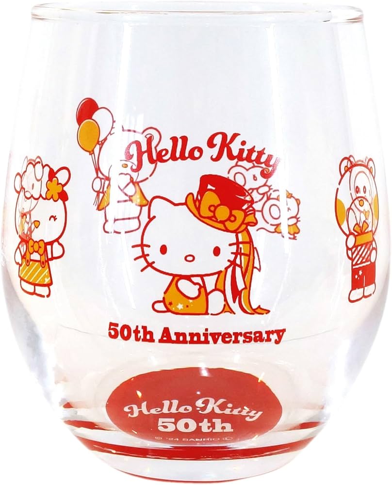 Amazon｜サンリオ (SANRIO) 「 ハローキティ 」 50周年 キティ グラス