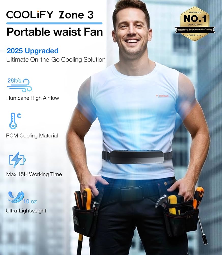 Amazon.com: TORRAS 2026 Top Portable Waist Fan COOLiFY Zone 3