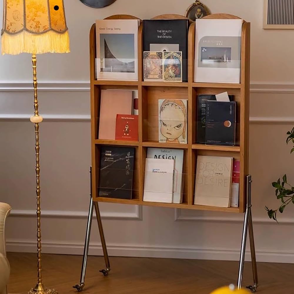 Amazon.co.jp: マガジンラック スリム 無垢材のマガジンラック レトロ