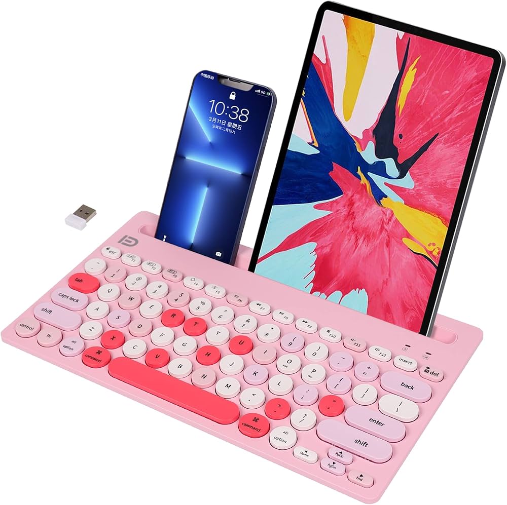 Amazon.co.jp: ワイヤレスキーボード Bluetoothと2.4GHz スタンド付き