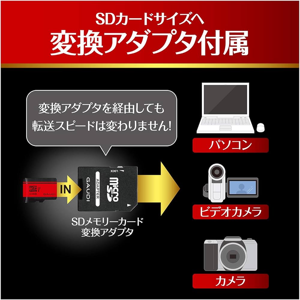 Amazon | GAUDI microSDカード 256GB Class10 UHS-I U3対応 Nintendo