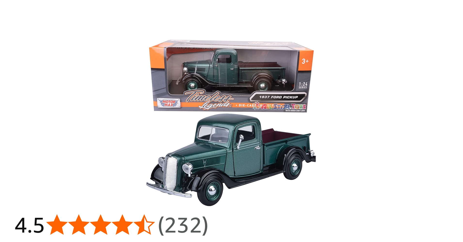 Amazon | Motormax 1937 フォード ピックアップトラック グリーン 1:24