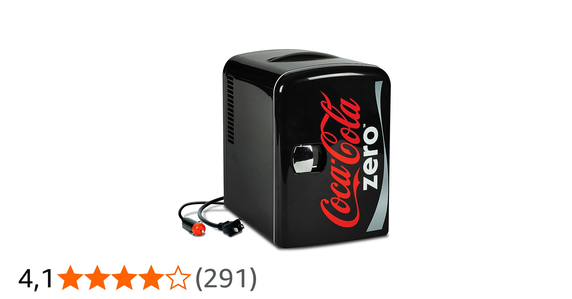 Mini geladeira Coca-Cola Zero para quartos, geladeira pequena, 6