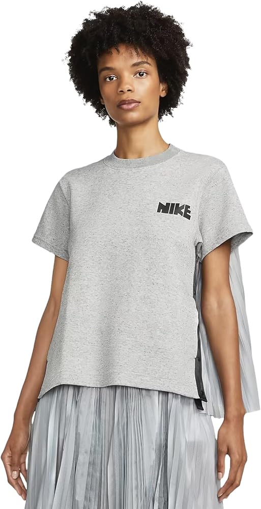 Nike Women's X Sacai Luxe Edition SS Fleece Loose Fit T-Shirt