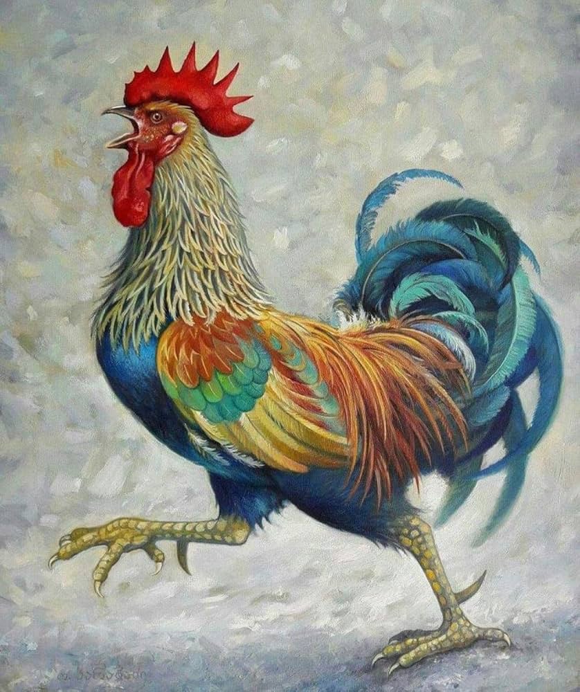 Amazon.co.jp: 油絵数字キットによる 鶏 絵画塗り絵大人手塗りDIY絵