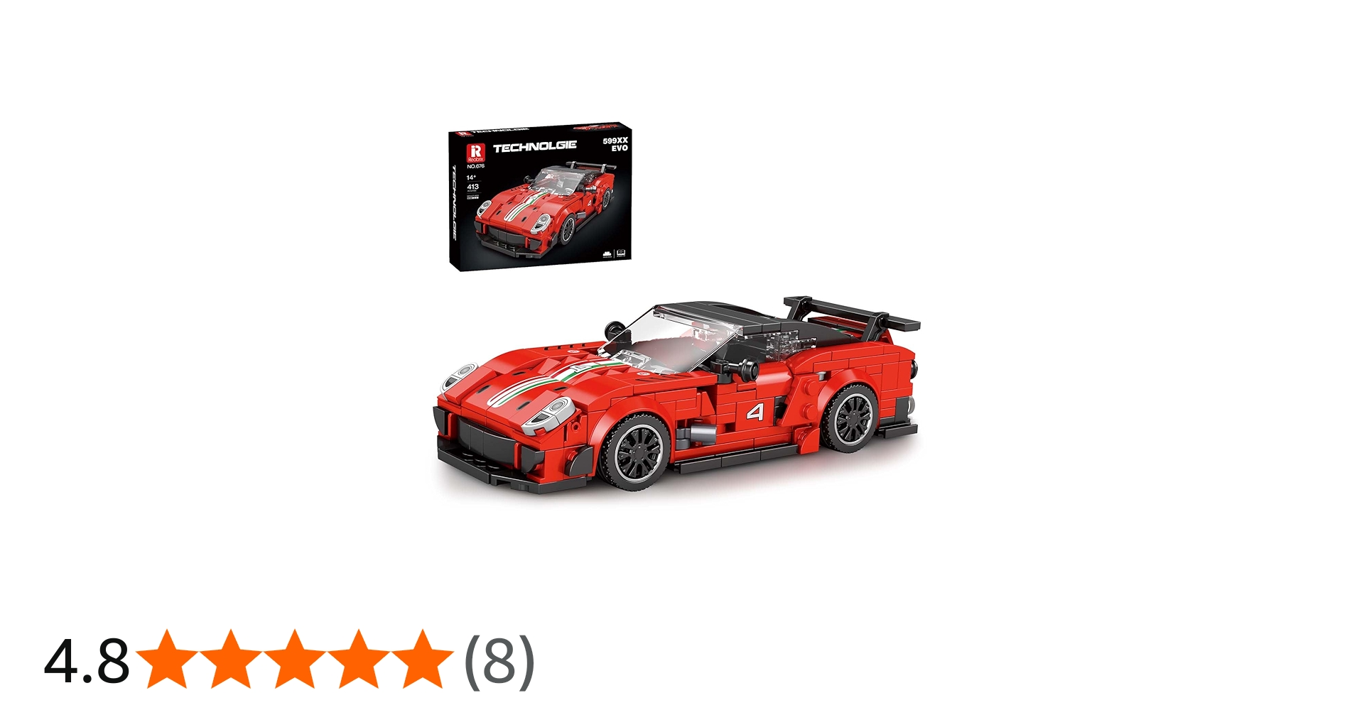 Reobrix 676 Ferrari 599XX EVO Building Blocks Set, 1:24 Scale