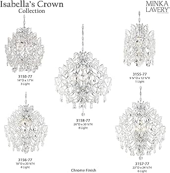 Minka Lavery 3156-77 Isabella's Crown Chandelier, 4-Light, 240