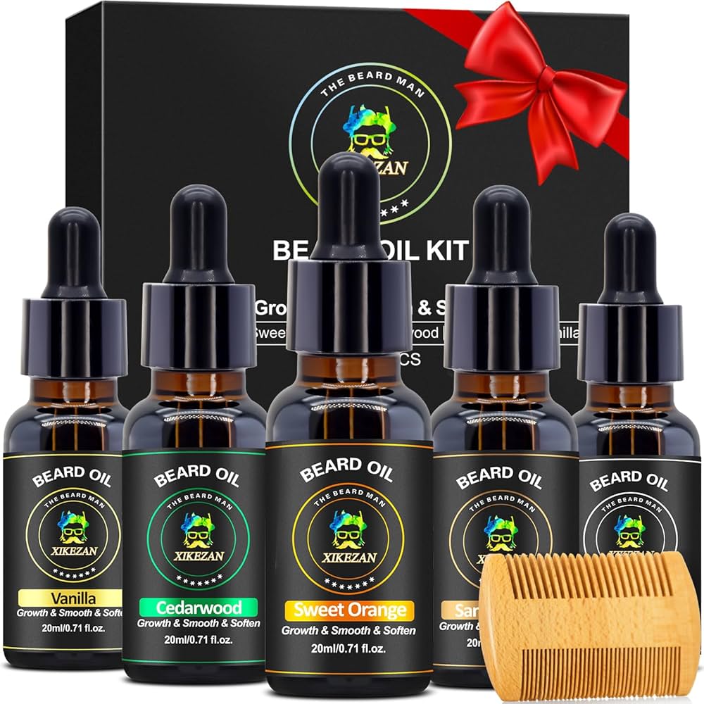 Amazon.com : XIKEZAN 5 Pack Beard Oil Set w/Sandalwood, Orange