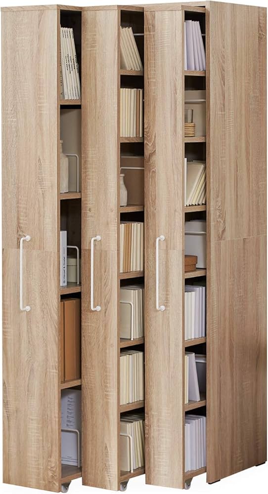 Amazon｜LOWYA ロウヤ 本棚 スライド 大容量 スリム 可動棚 教科書