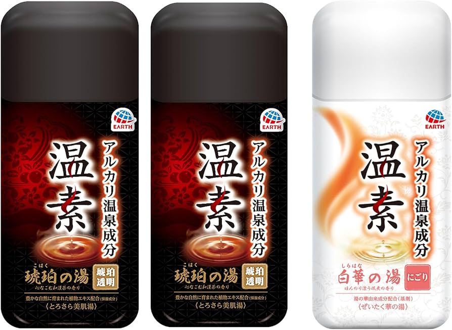 Amazon | アース製薬 いい湯めぐり 【セット買い】 温素 琥珀の湯 入浴