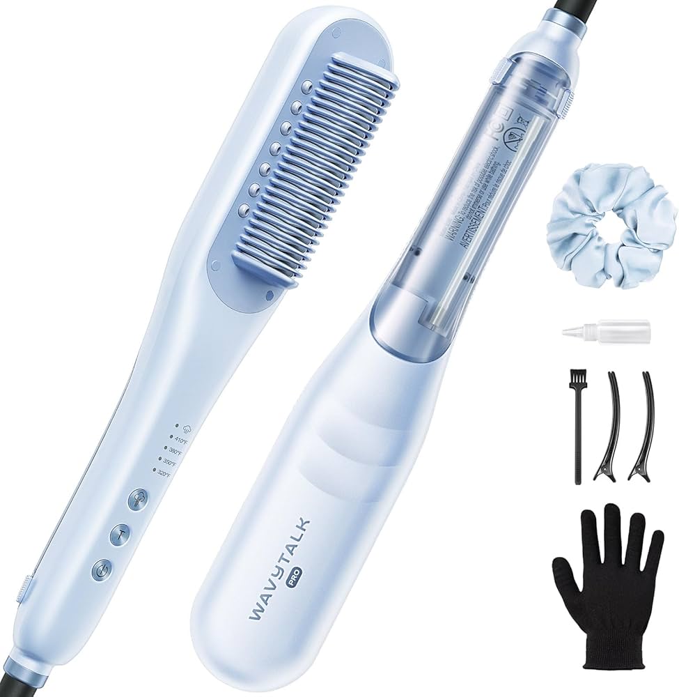 Amazon.com : Wavytalk Pro Steam Hair Straightener Brush, Steamline
