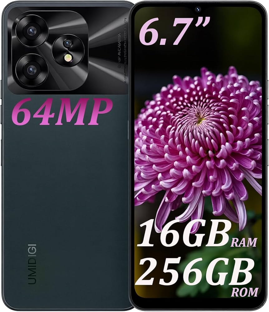 Amazon | UMIDIGI A15 SIMフリー スマホ 本体 16GB RAM+256GB ROM 1TB