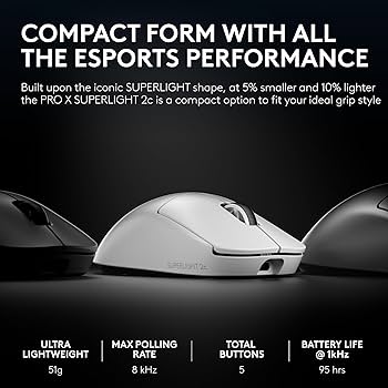 Amazon.com: Logitech G PRO X Superlight 2c Wireless Gaming Mouse