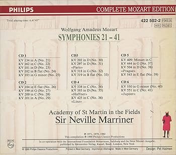 Mozart, Wolfgang Amadeus, Neville Marriner, Academy of St. Martin