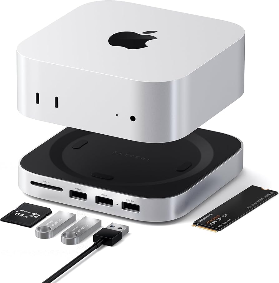 Satechi Mac mini M4 Hub & Stand with NVMe SSD Enclosure, Mac mini