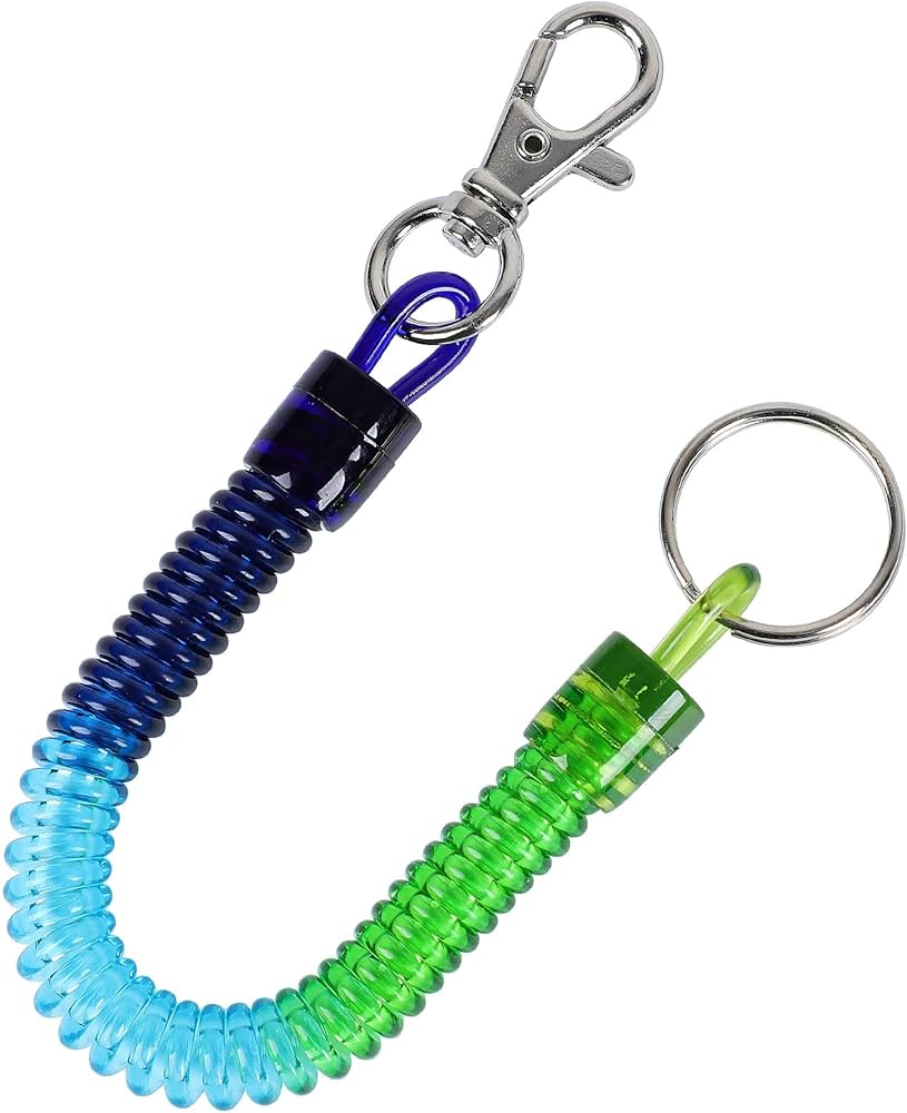 Amazon.com: uxcell Metal Coiled Lanyard, Spiral Retractable Spring