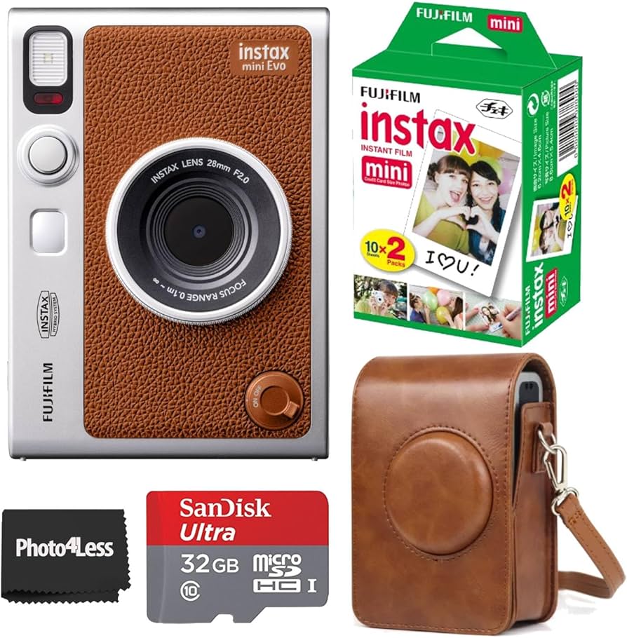 Amazon.com : Fujifilm Instax Mini EVO Hybrid Brown Instant Camera