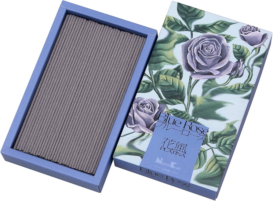 Amazon｜日本香堂 花風プラチナ ブルーローズ バラ詰 日本製｜線香