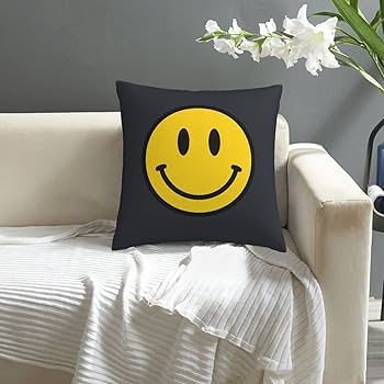 Amazon.co.jp: カラフル ニコちゃんマーク クッションカバー 45×45cm