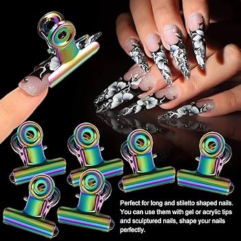 Amazon.co.jp: Wuyuzi 爪挟みクリップ,6本ネイルピンチクリップCカーブ