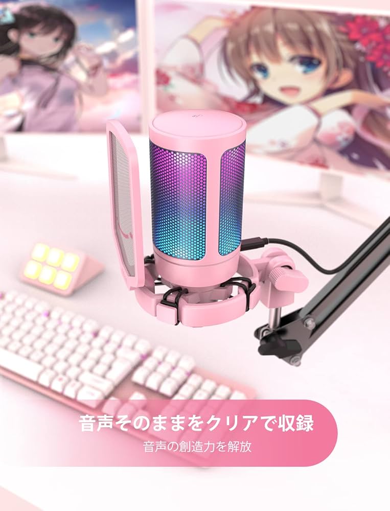Amazon.co.jp: FIFINE USB コンデンサーマイク RGBライティング