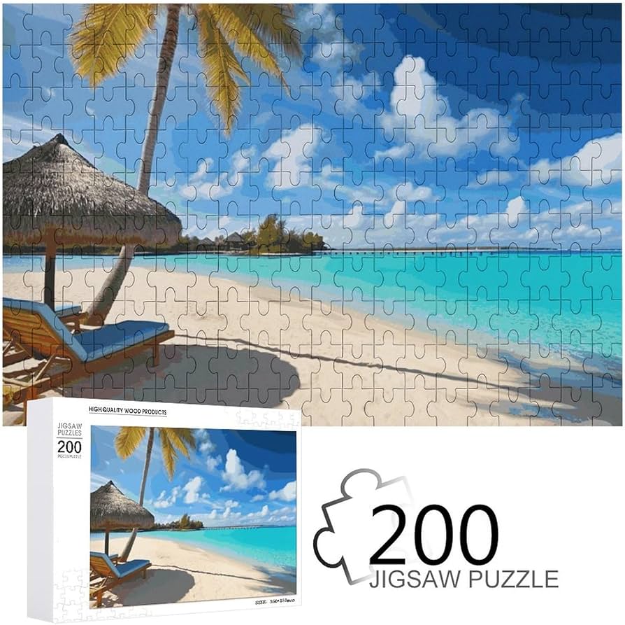 Amazon.com: Tropical Beach Puzzles 200PCS Wooden Jigsaw Puzzles
