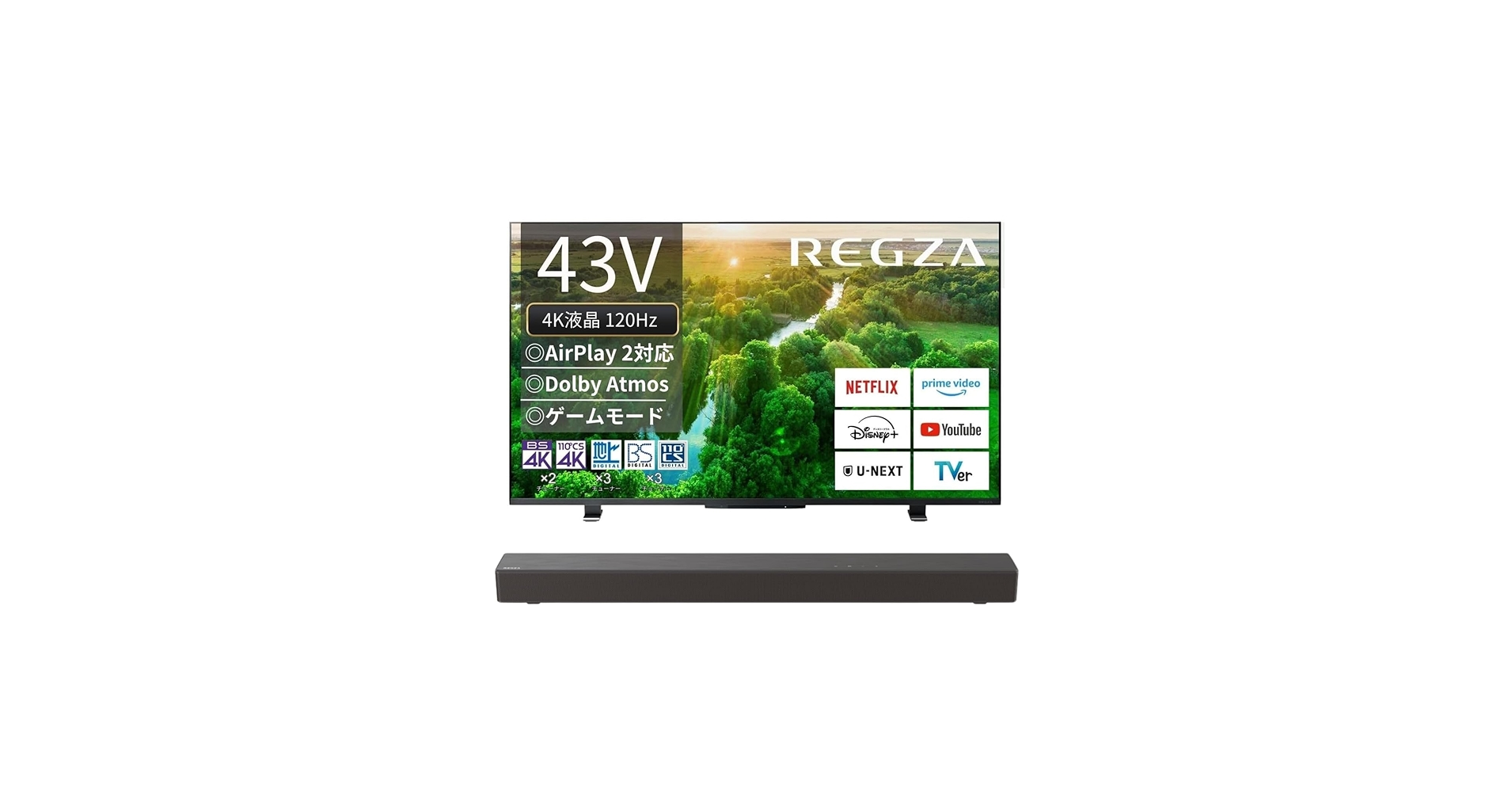 Amazon | 【セット買い】レグザ 43インチ 4K液晶テレビ 43Z570L 4K