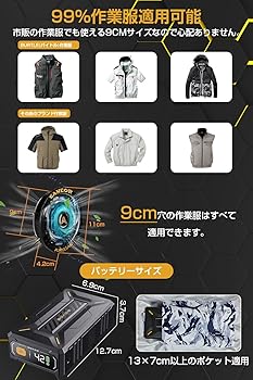 Amazon.co.jp: [meosos] 空調作業服【42V最強風 40500mAh大容量