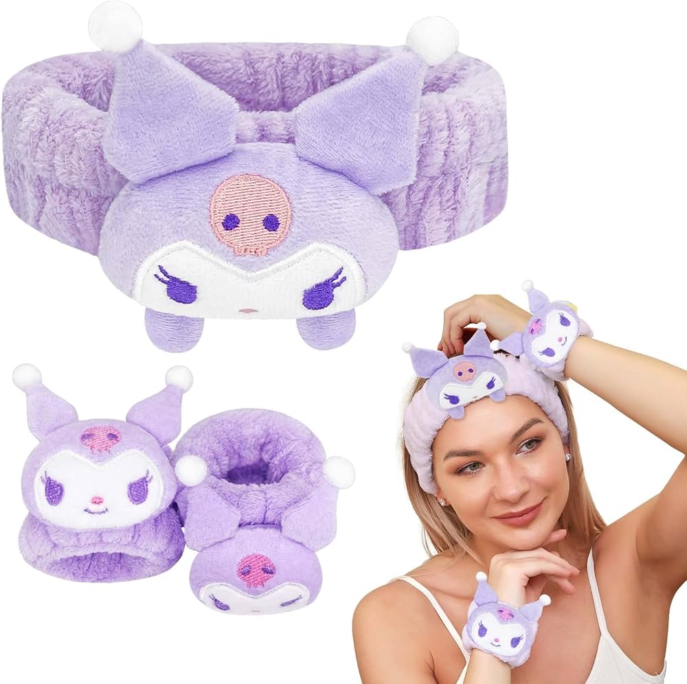 Amazon.com : Kugiter Cute Spa Headband and Wristband Set for Face