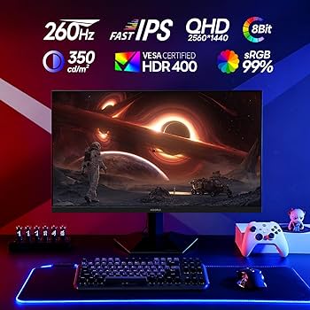 Amazon.co.jp: KOORUI ゲーミングモニター 27インチ WQHD 260Hz 1ms