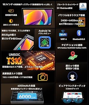 Amazon.co.jp: 【タブレット Android 16強化版】タブレット 10インチ