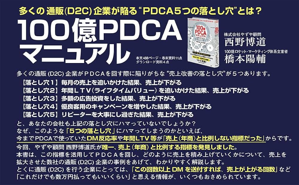 100億PDCAマニュアル』2年で10億円を突破! 5年で100億円を超える