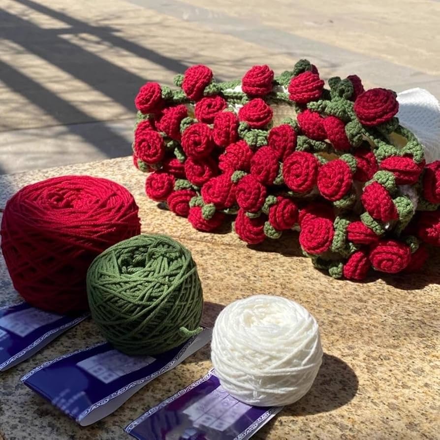 Amazon｜バラの花束ブランケット素材キットかぎ針編みの花手作り完成品