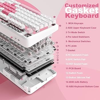 Amazon.com: YUNZII B87 Wireless Mechanical Keyboard,QMK/VIA