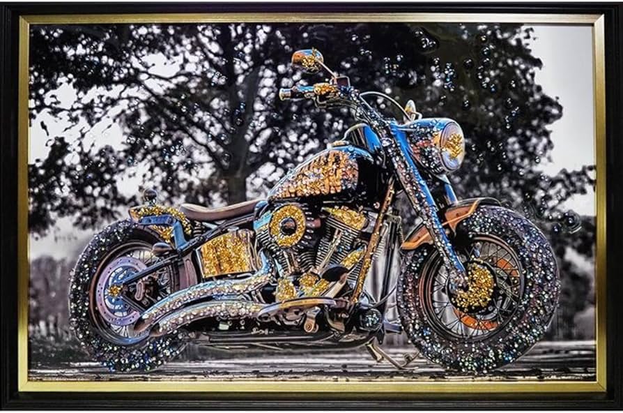 Amazon.co.jp: クリスタルアート バイク236 アートパネル 絵 63x43cm