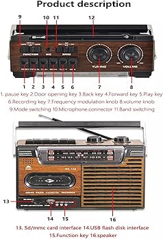 Amazon.co.jp: レトロカセットプレーヤー、AM/FMラジオスピーカーと