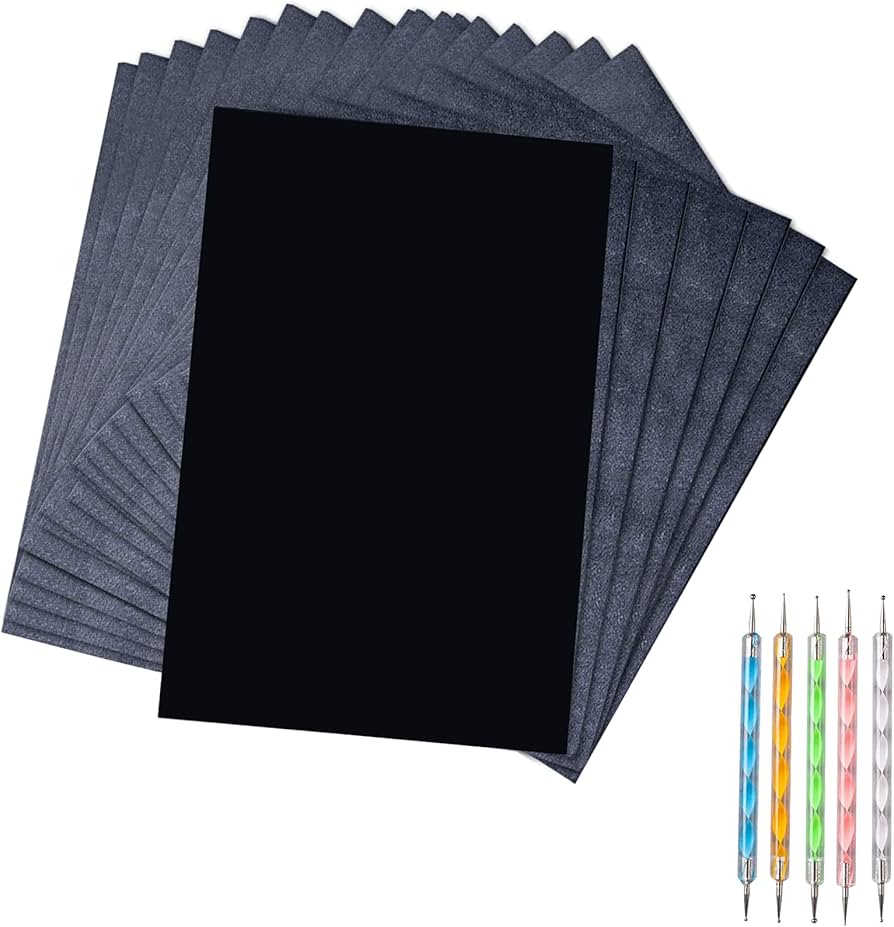 Amazon.com: 50 Sheets Carbon Transfer Paper - Black Graphite, 8.3