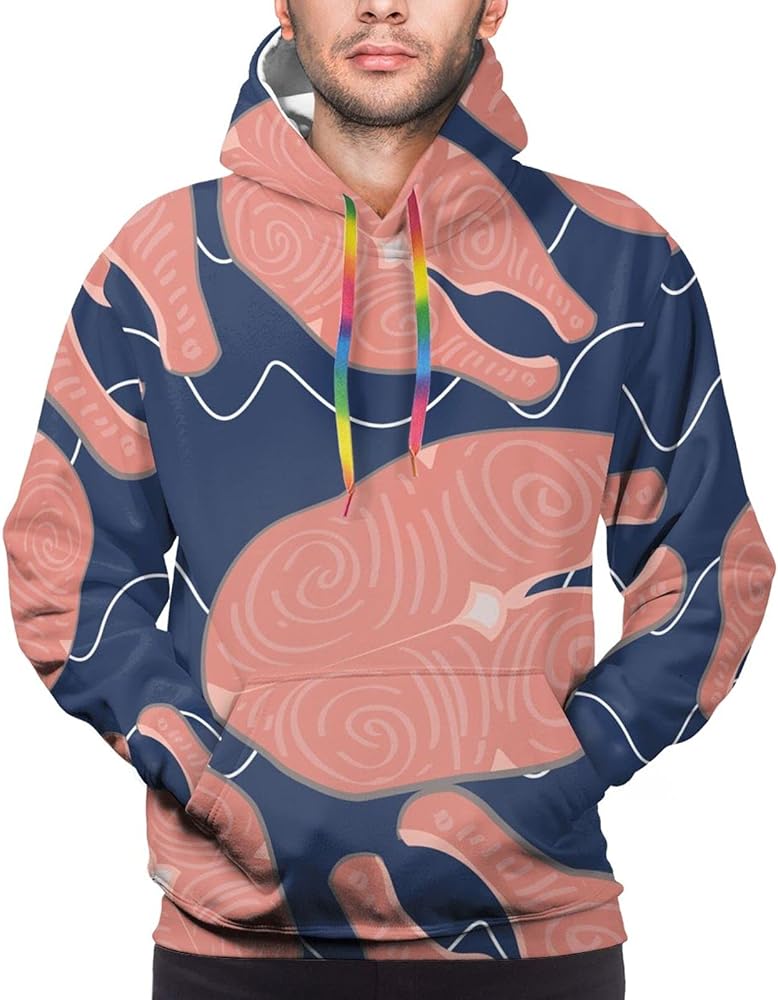 Amazon.co.jp: スウェット パーカー アウター サーモン 鮭 刺身 メンズ