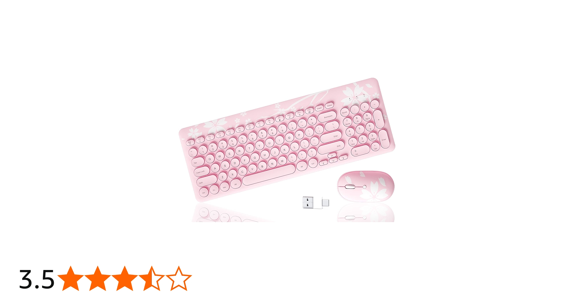 Amazon | Mytrix キーボードマウスセット ピンク ワイヤレスマウス