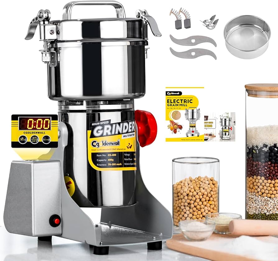 Amazon.co.jp: CGOLDENWALL LED表示粉末ミル 電動微粉砕機業務用 穀類