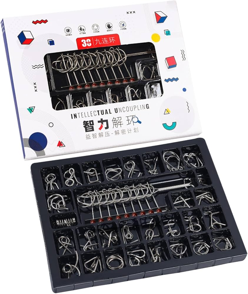 Amazon.co.jp: cocoriko 知恵の輪 30種類 セット リング パズル 子供