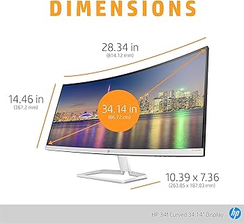 Amazon.com: HP 34f 34” Curved Monitor with AMD FreeSync Technology