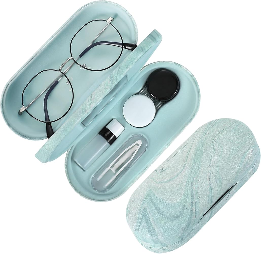 MoKo Double Eyeglass Case, 2 in 1 Double Sided Portable Glasses