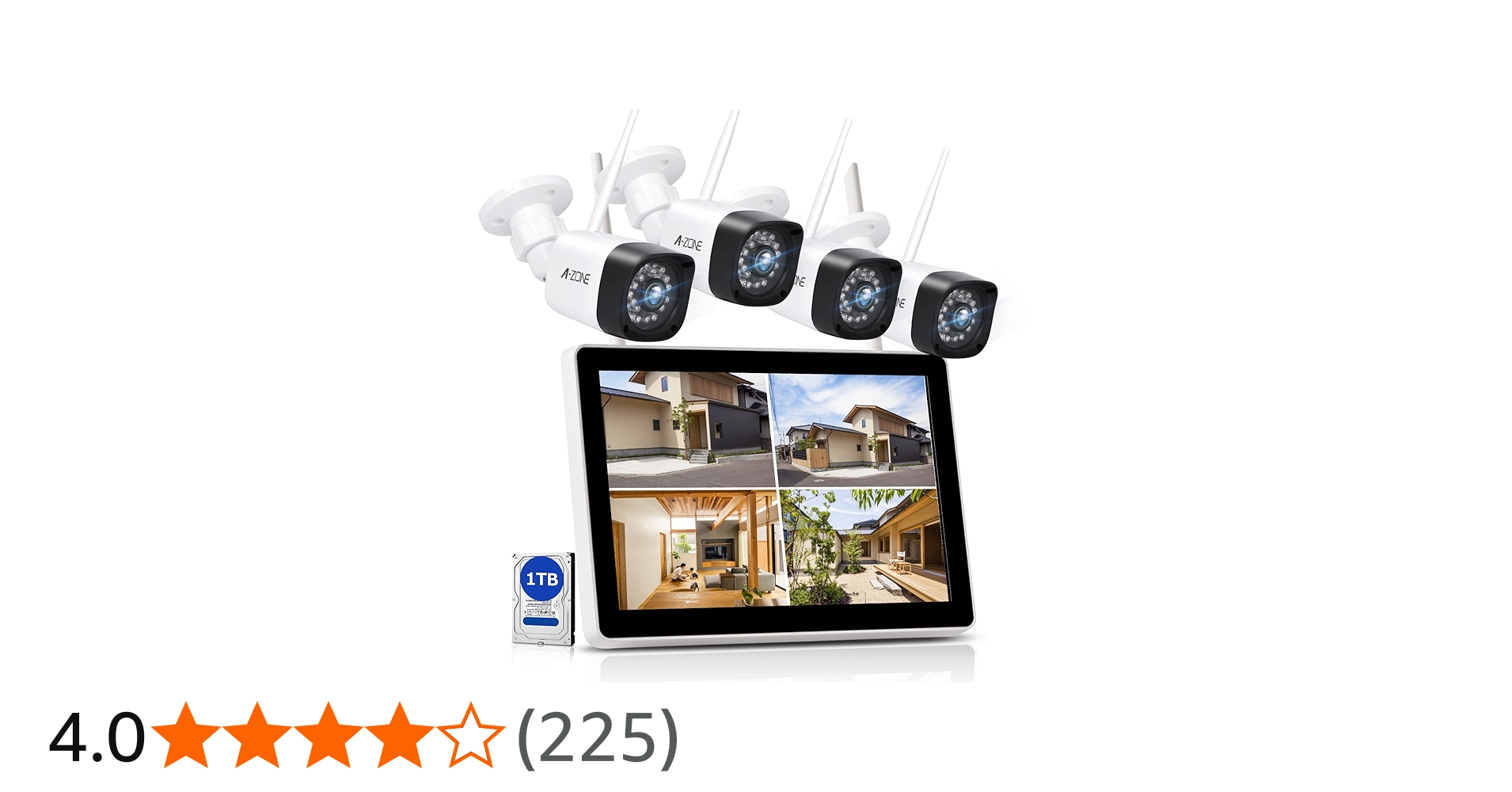 Amazon.co.jp: 【500万画素対応+13.3インチモニター】A-ZONE 防犯