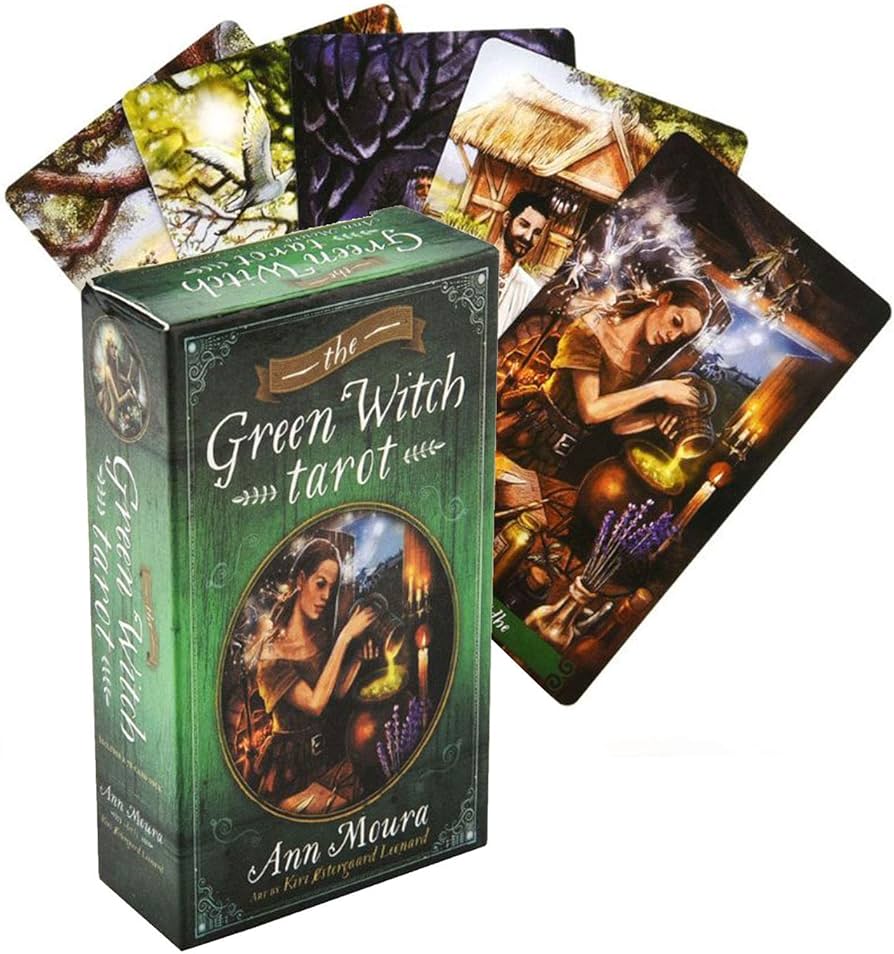 Amazon.co.jp: 78pcs緑の魔女のタロットカードデッキ、魔術の実践と