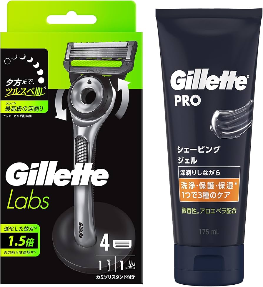 Amazon.co.jp: Gillette ジレット 髭剃り 替刃 4個 スタンド付 ジェル