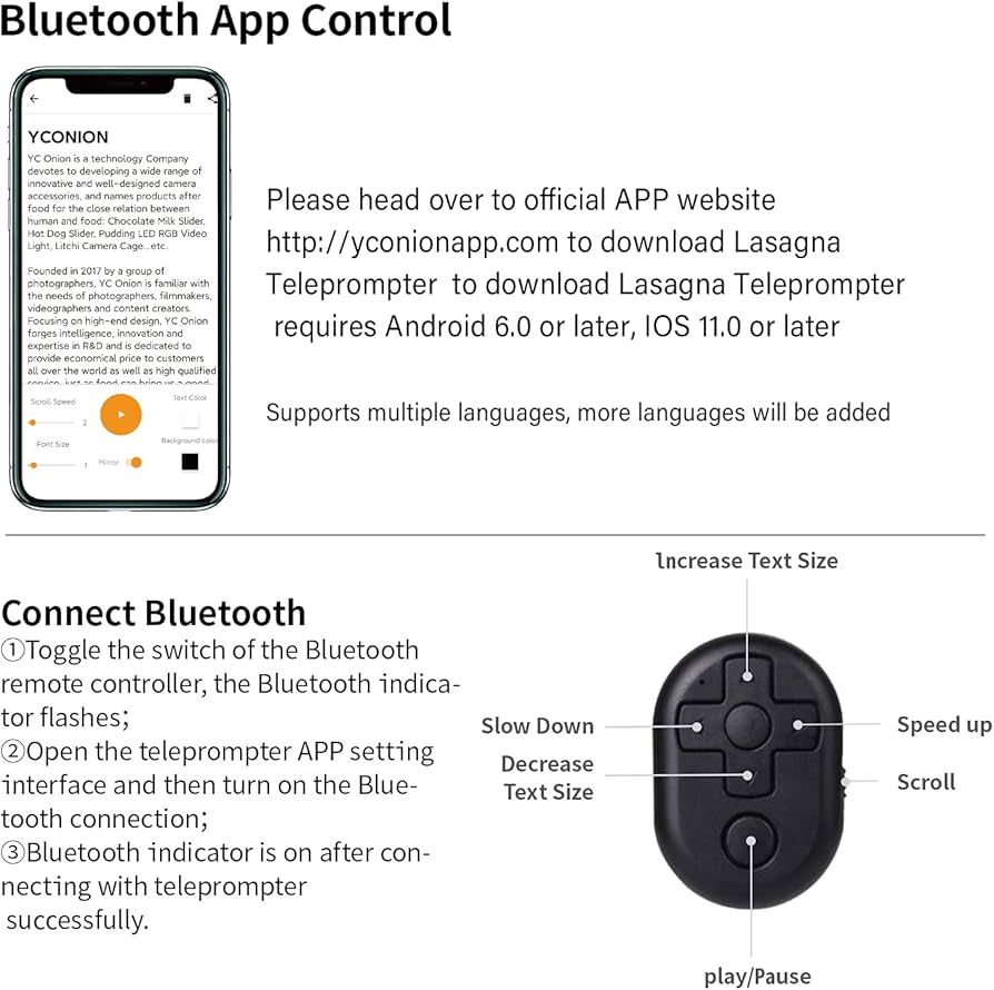 Amazon | YC Onion テレプロンプター タブレット/スマートフォンカメラ
