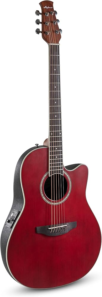Amazon | Applause AB24-2S Mid Depth Ruby Red Acoustic Guitar in