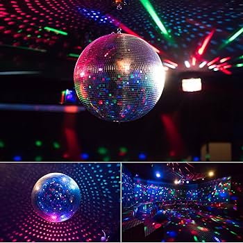 Amazon.co.jp: 16インチ ディスコボール 大型ガラスミラーボール 反射