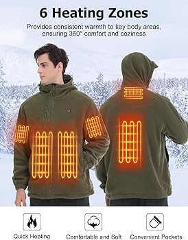 Amazon.com: Vokora Mens Heated Jacket with 16000mAh Battery Pack
